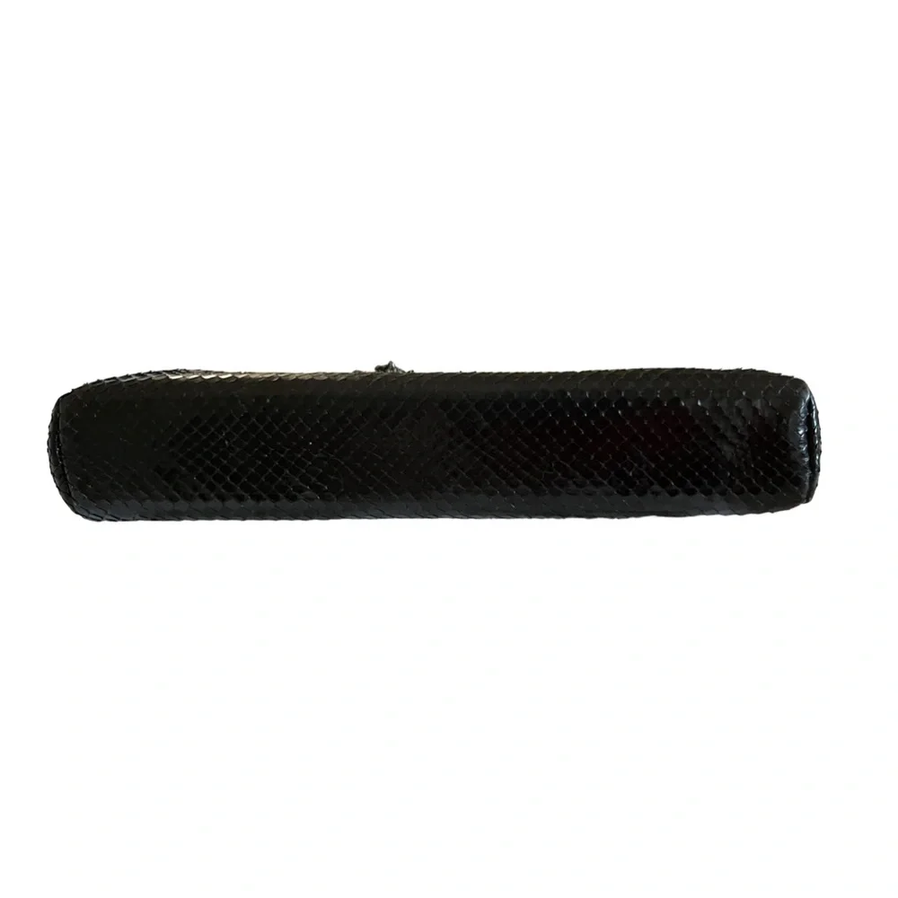 CLARA KASAVINA hand made black snake skin handbag clutch bag - Picture 11 of 16